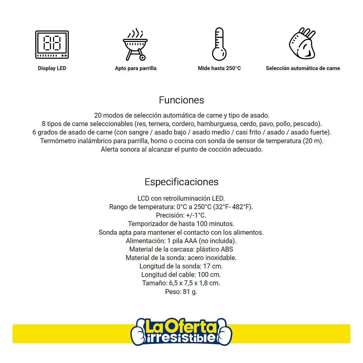 Termómetro Digital para Carnes Wayu-2