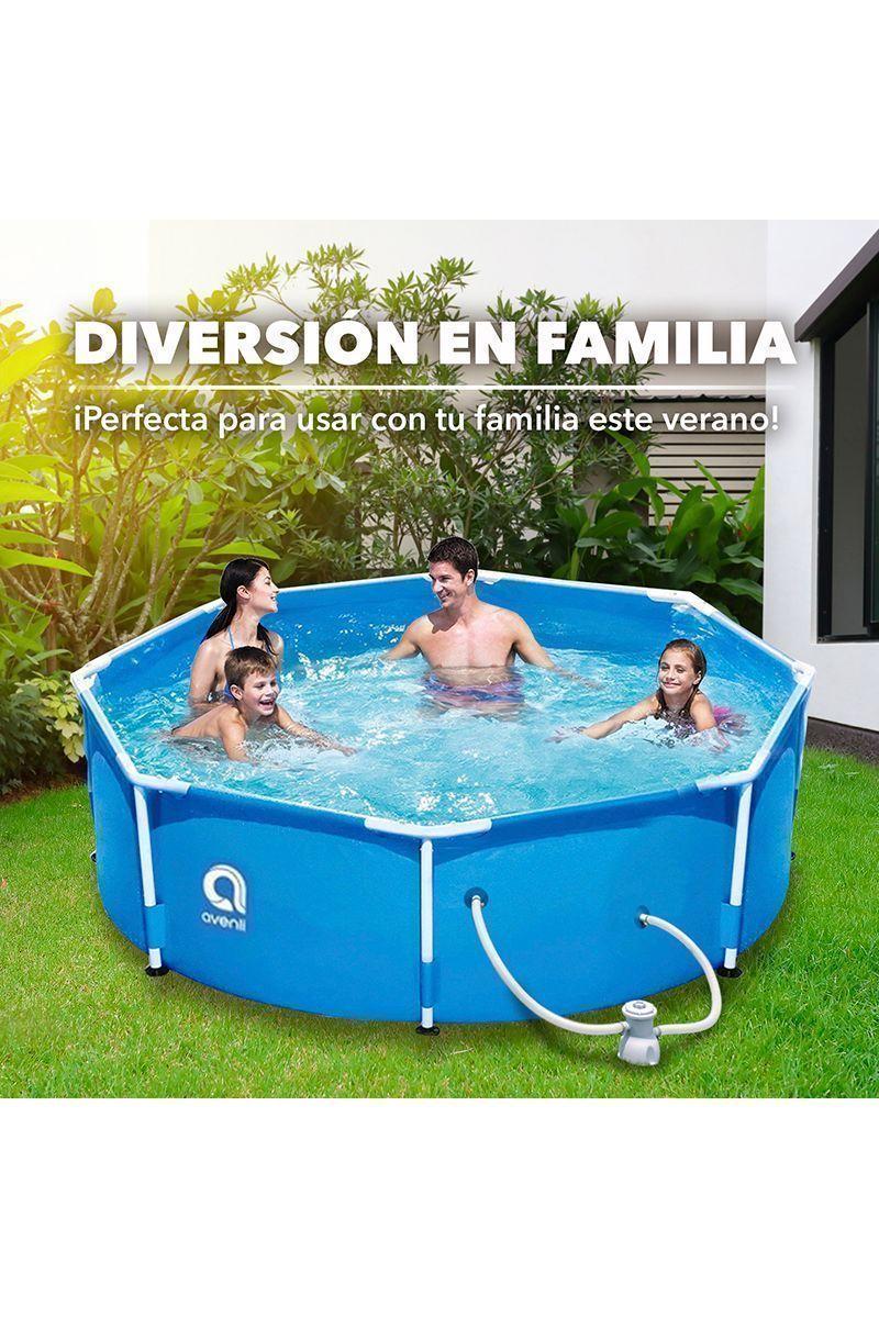 Piscina Redonda Filtro 4383Lts 76cmx300cm Celeste-4