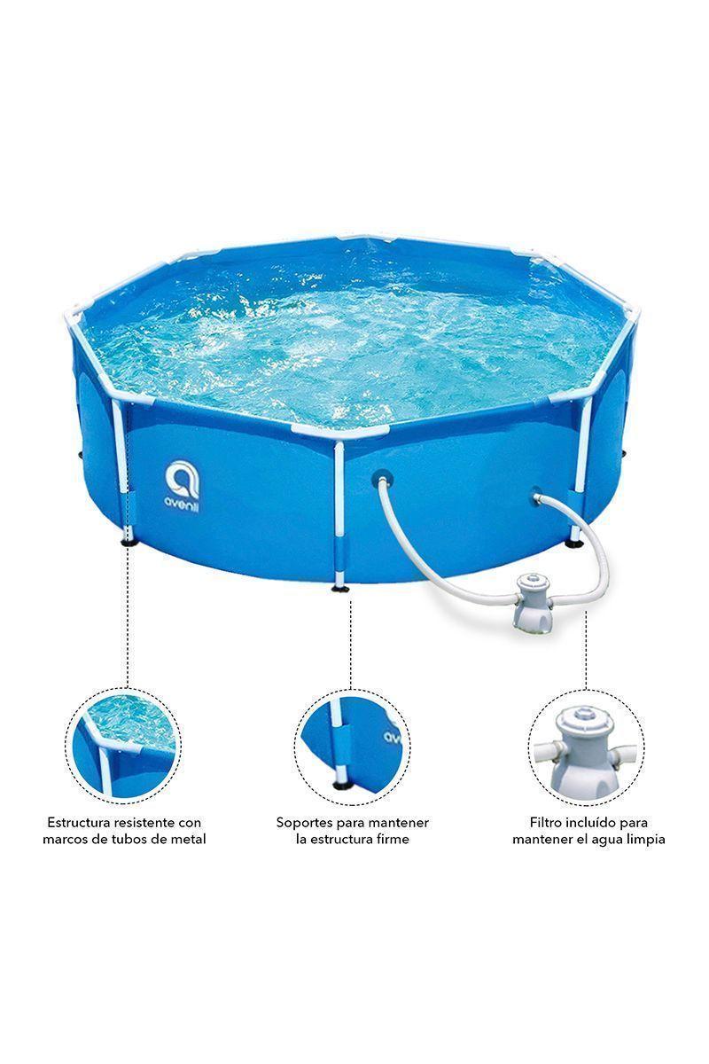Piscina Redonda Filtro 4383Lts 76cmx300cm Celeste-3
