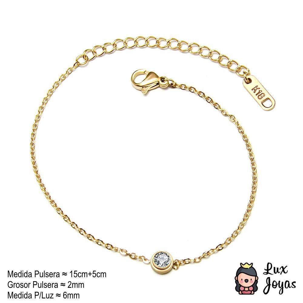 Pulsera Baño Oro Amarillo 18k Punto De Luz-4
