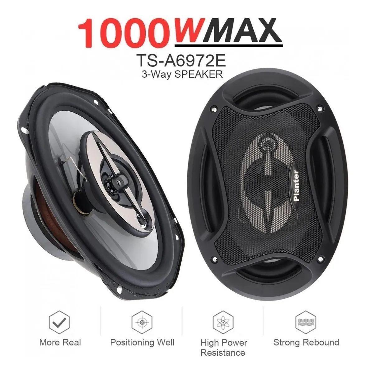 Kit 2 Parlantes Auto 6x9 Ovalados 1000w Coaxial 3 Vías Hifi-2