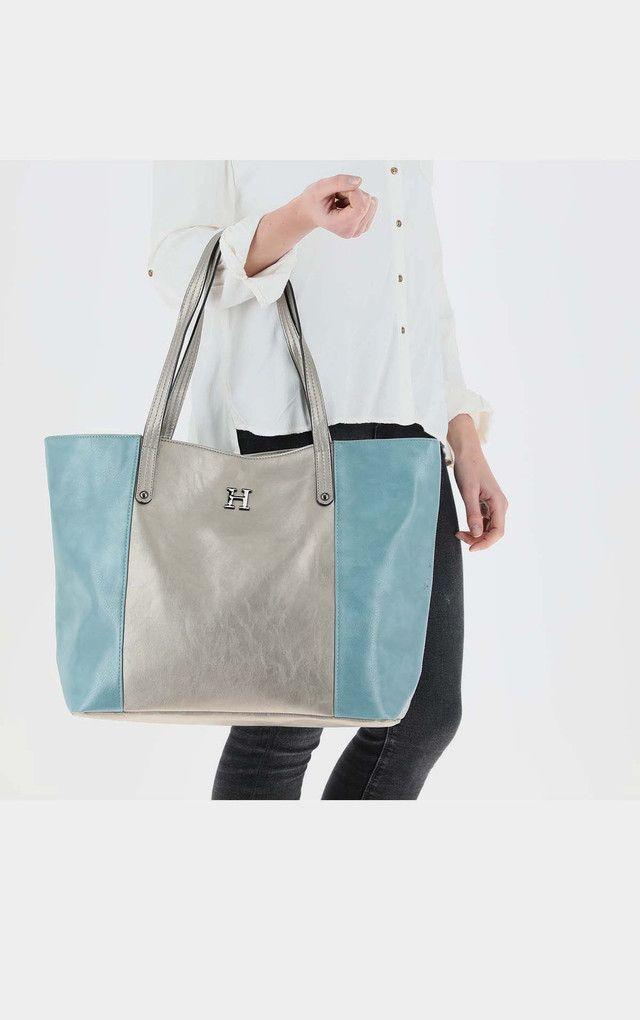 Cartera Hombro Glossy Plateado Humana-3