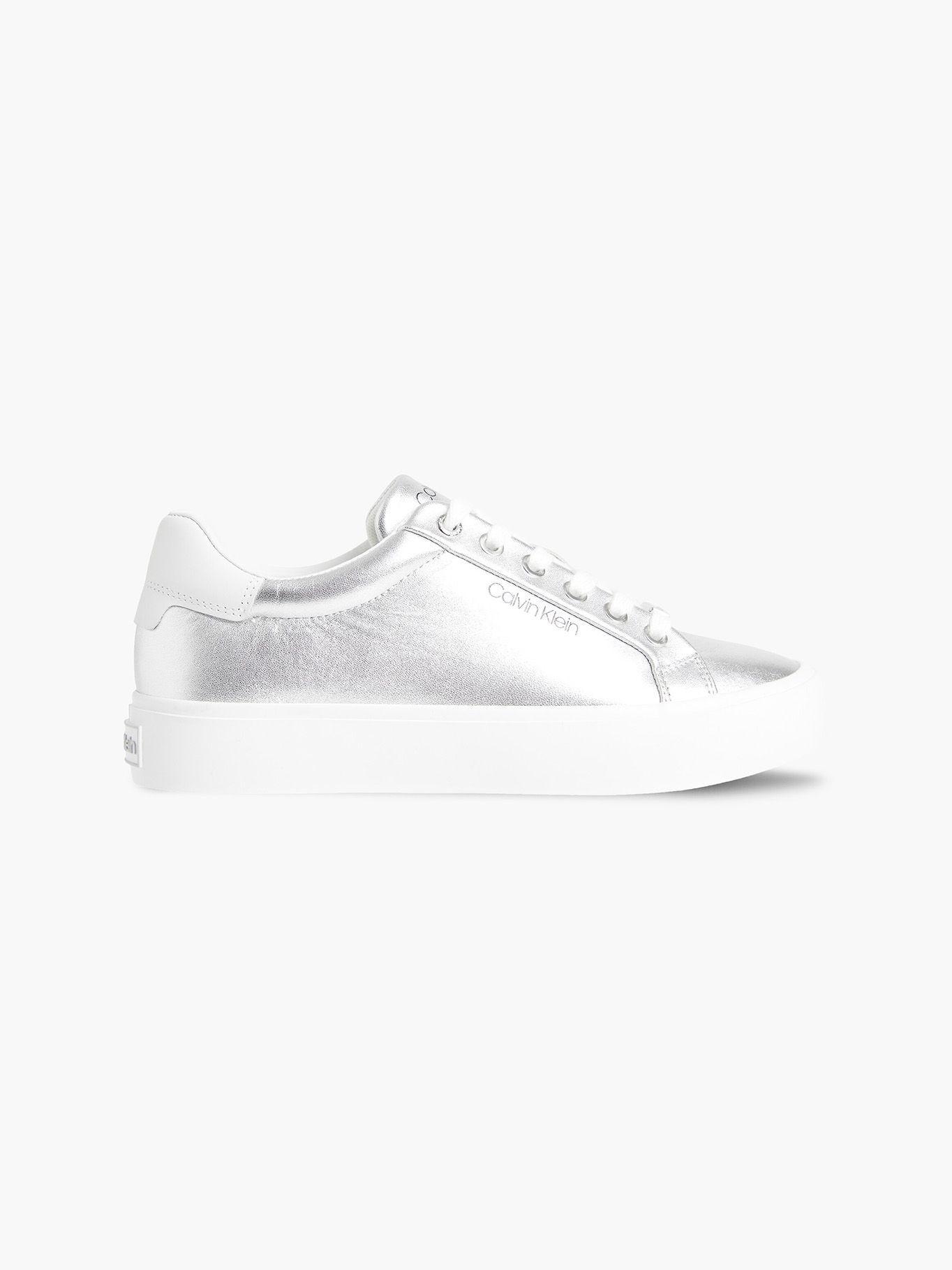 Zapatilla Urbana Lace Up Mtlc Plateado Calvin Klein-4