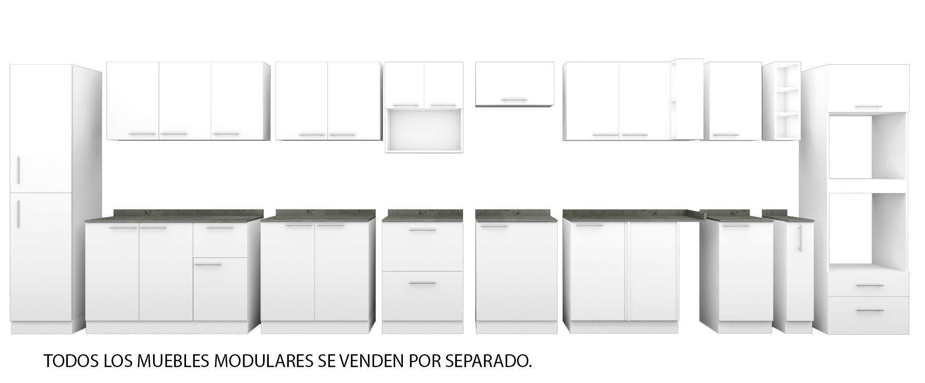 MUEBLE COCINA MODULAR 100% ARMADO CUBIERTA 1 PUERTA BLANCO-1