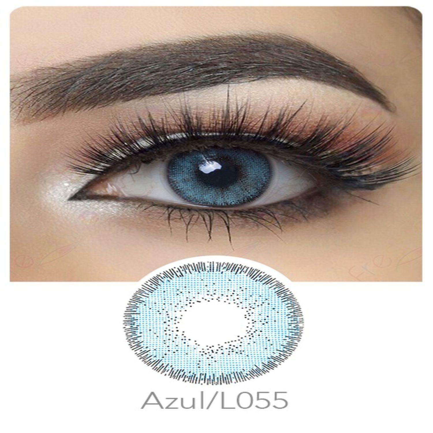 Par De Lentes De Contacto Línea Nature Color Azul-1