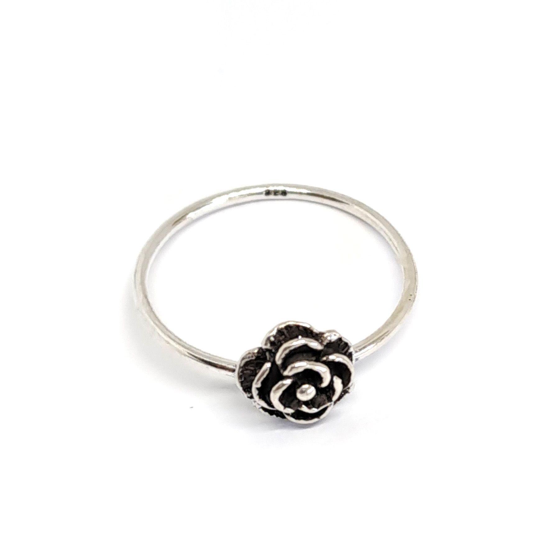 Anillo Flor #14 Plata Fina 925-0
