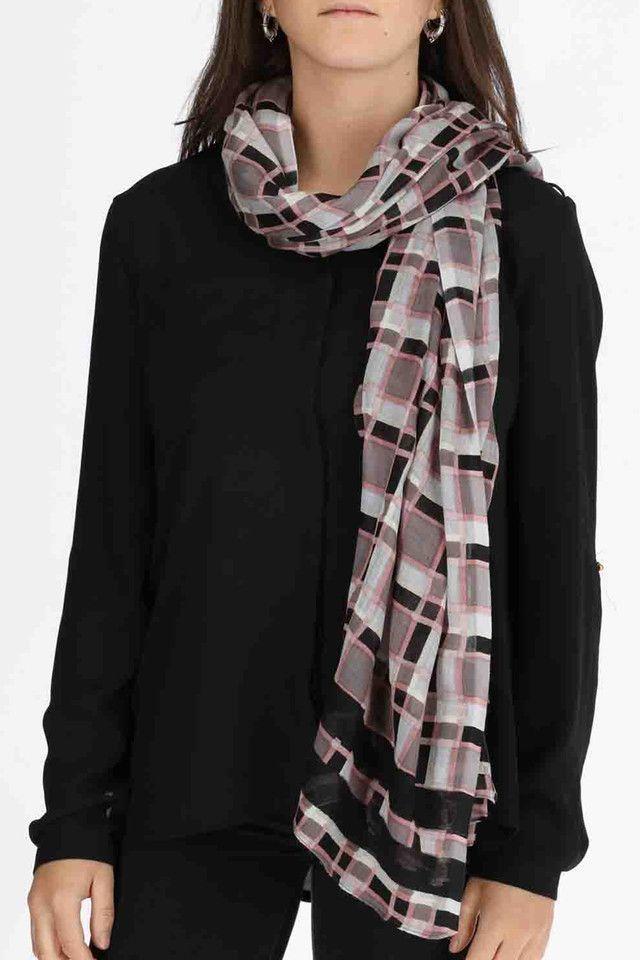 Pañuelo Estampado Cuadros Negro ID-1