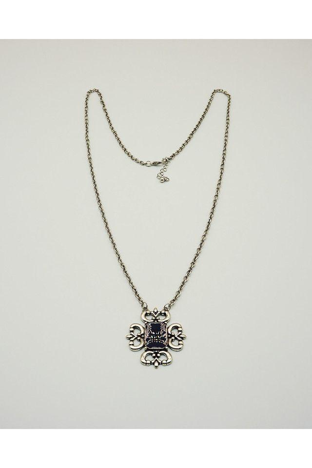 Collar Largo plateado Paulette ID-0
