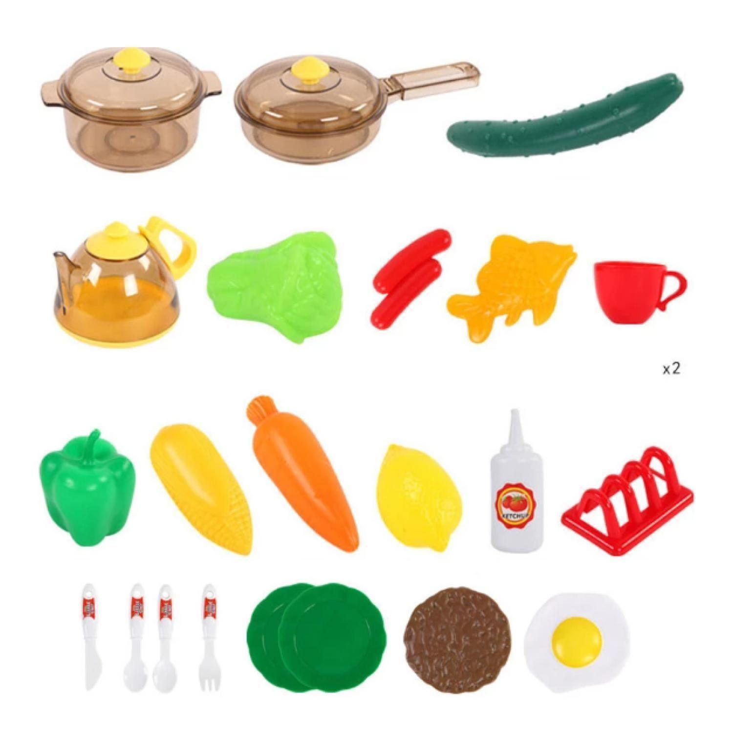 Juguete Cocina 60cm Con Luces Sonidos Y Accesorios Rojo-2