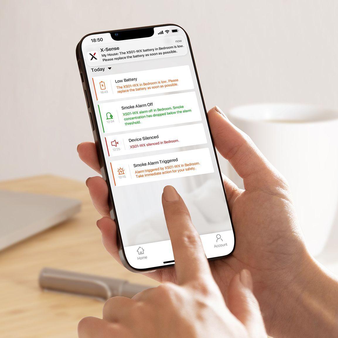 Detector Sensor Alarma de humo XS01-WX WIFI-4