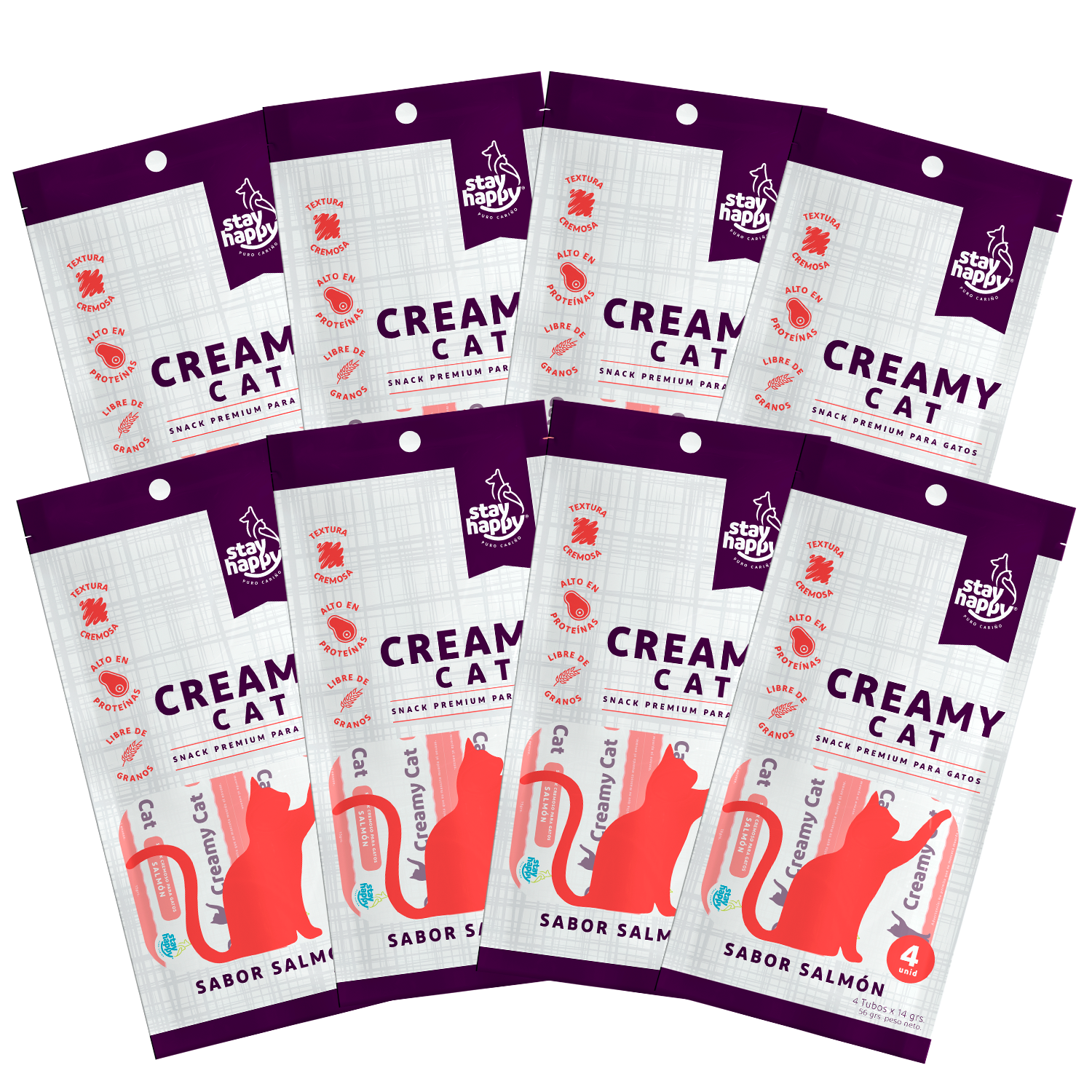 Snack Premium Creamy Cat Salmon 4 pouch x8-0