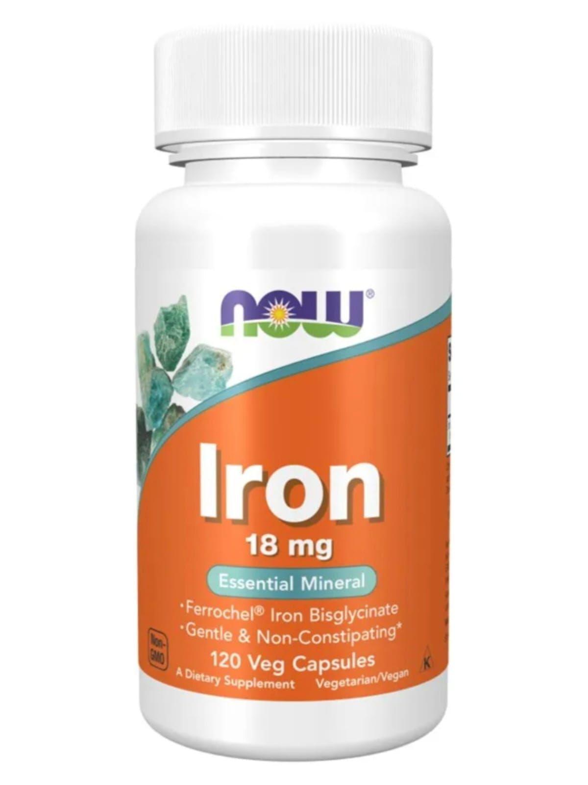 Iron 18 mg 120 caps Now Foods-0