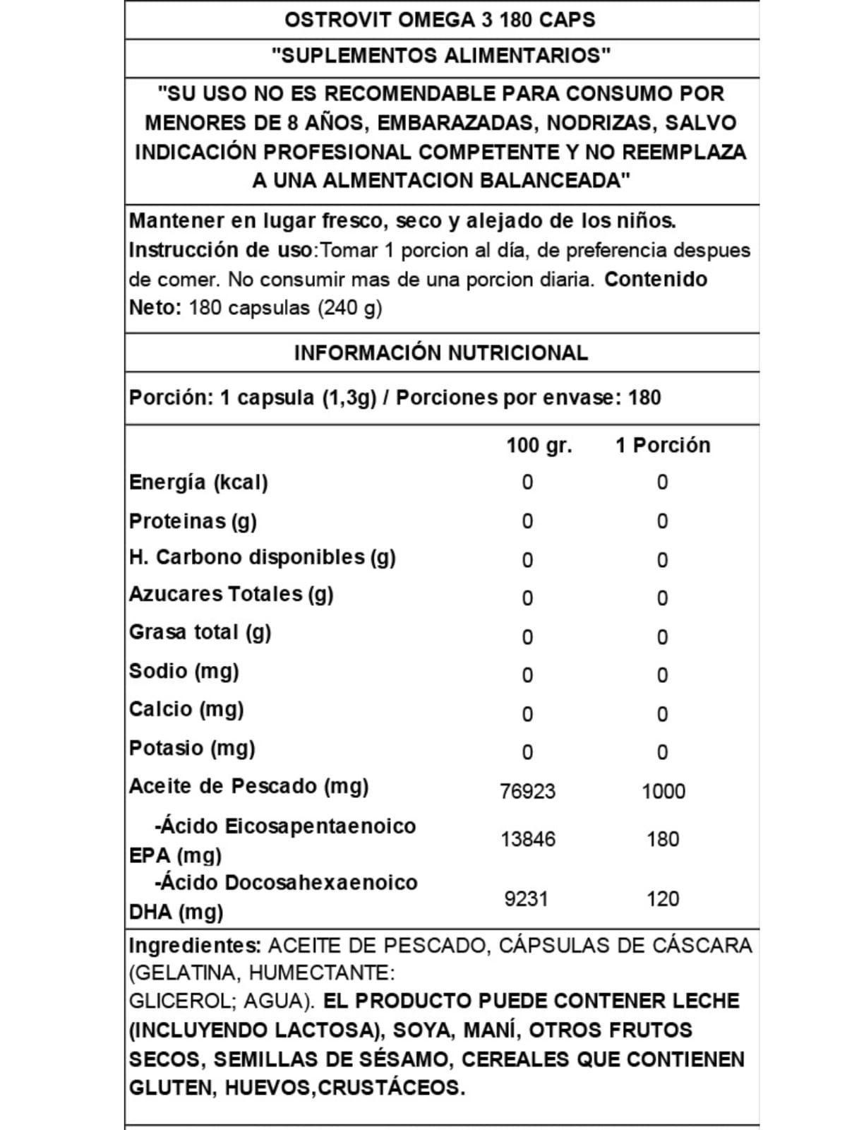Omega 3 Ostrovit 180 Caps-3