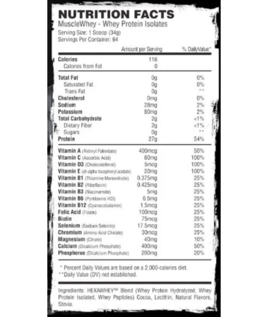 Proteína Hexacore Muscle Whey Isolate 4 8 libras 64 servicios CHOCOLATE-2