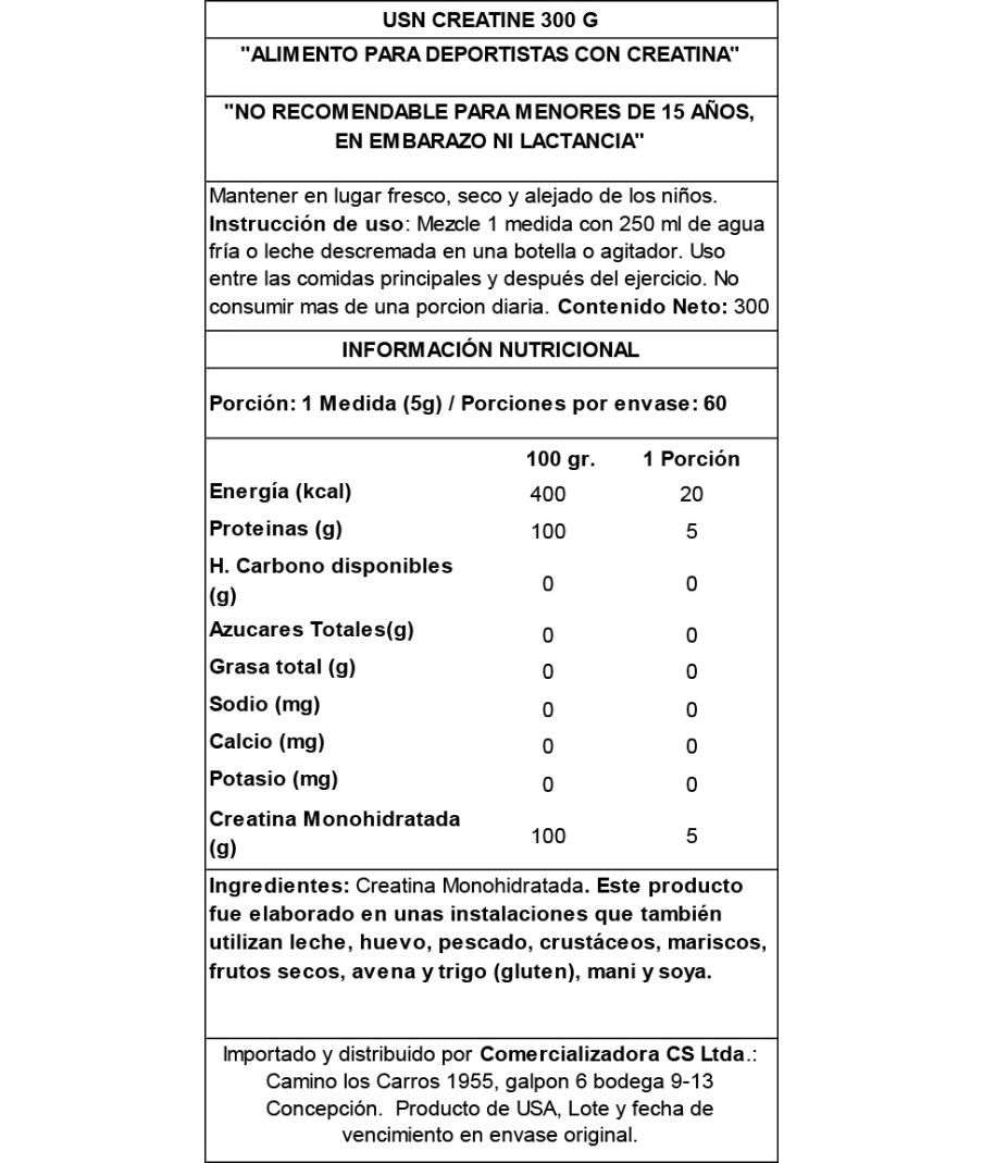 USN Creatina monohydrate Powder 300 Gr-2