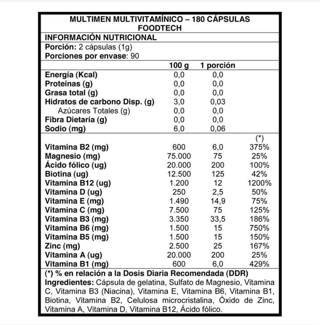 Multi Men Multivitam nico 180 caps Foodtech-1
