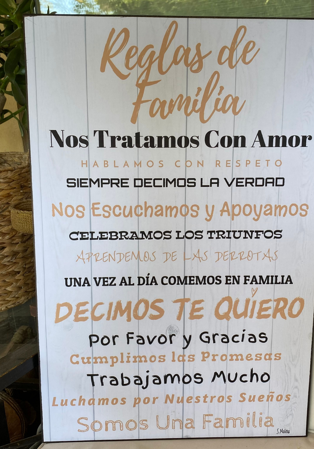 CUADRO DE MADERA "REGLAS DE FAMILIA"-3