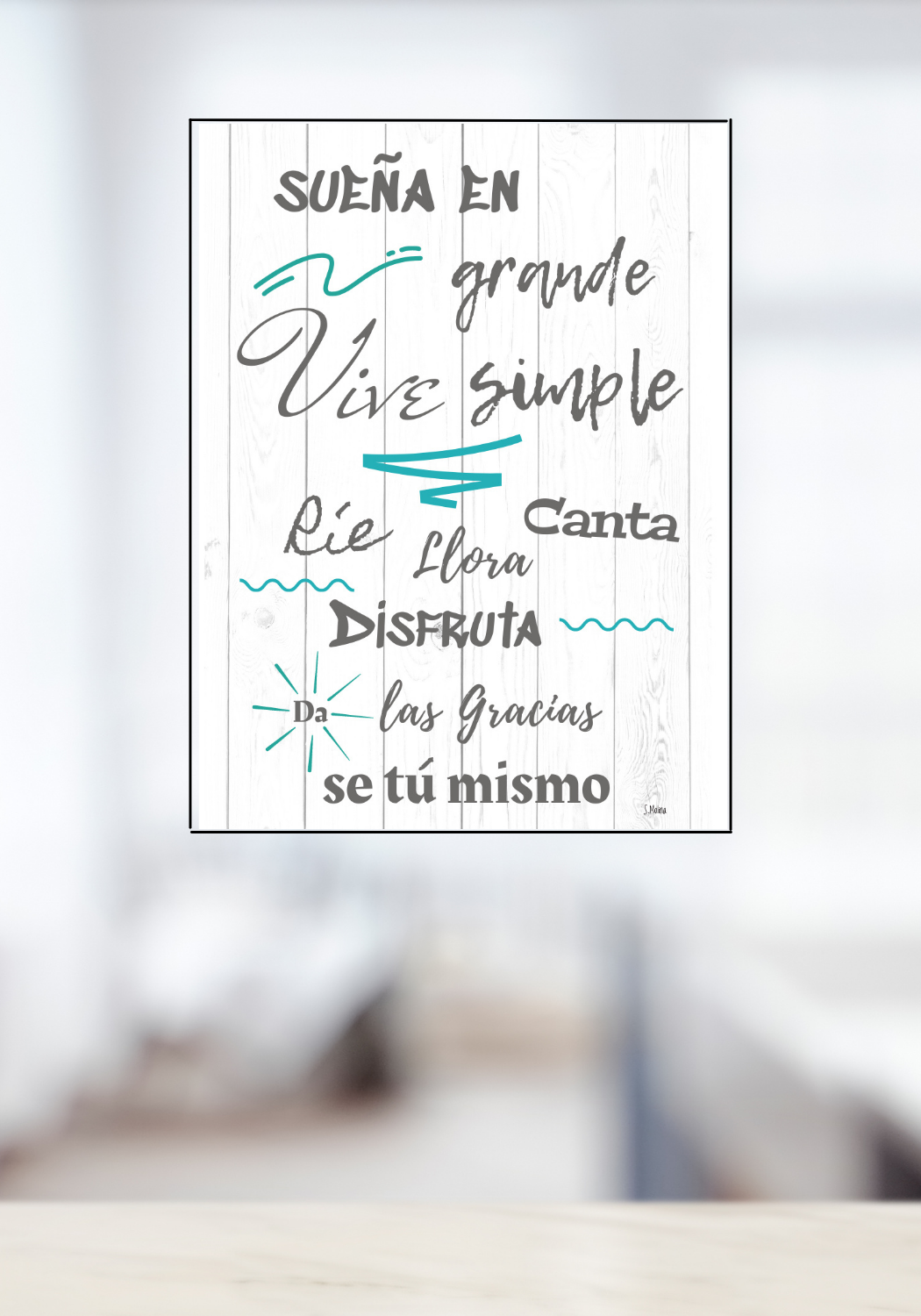 CUADRO DE MADERA "SUEÑA EN GRANDE"-1