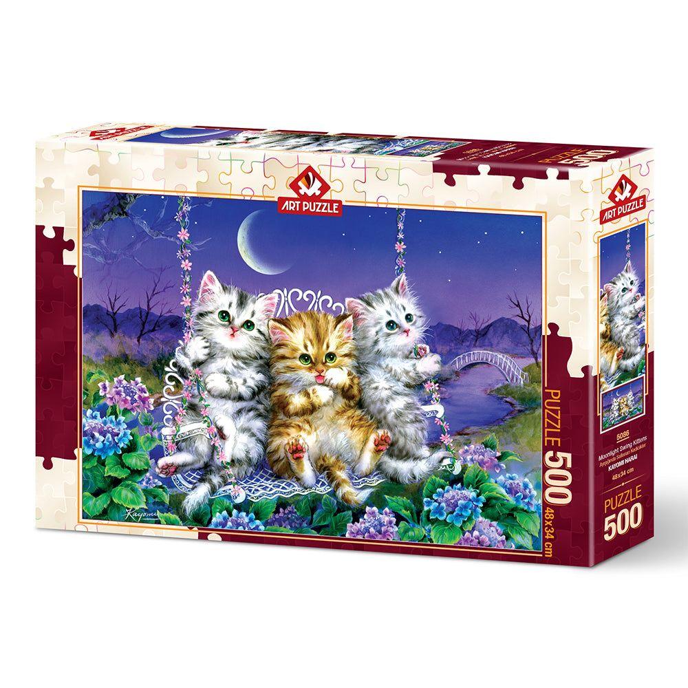 Puzzle 500 piezas - Moonlight Swing Kittens-0