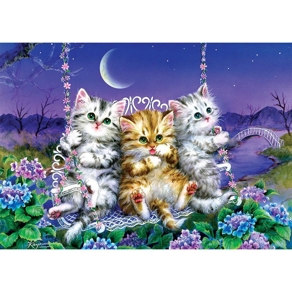 Puzzle 500 piezas - Moonlight Swing Kittens-1