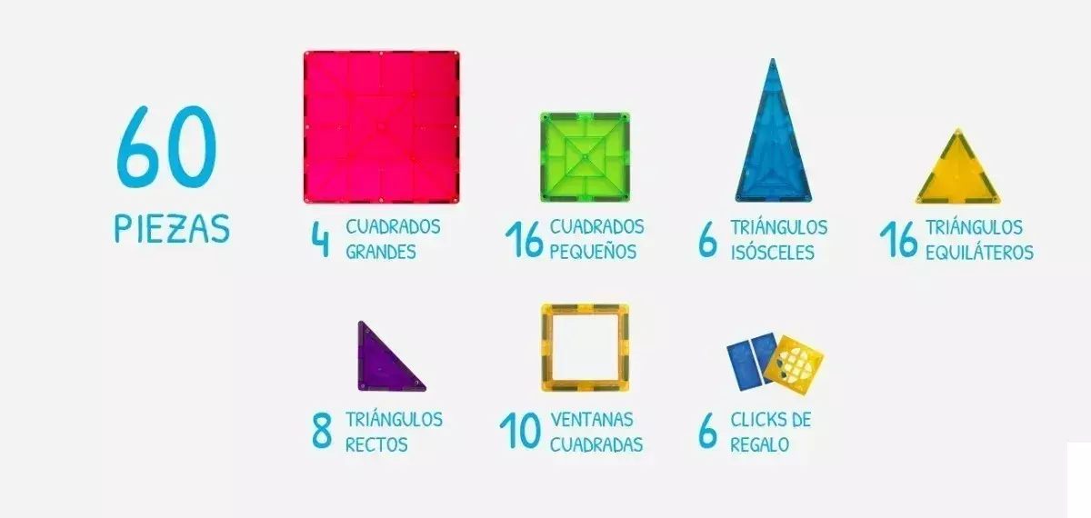 Juego Bloques Magnéticos Braintoys Imanix Classic 60 Piezas-2