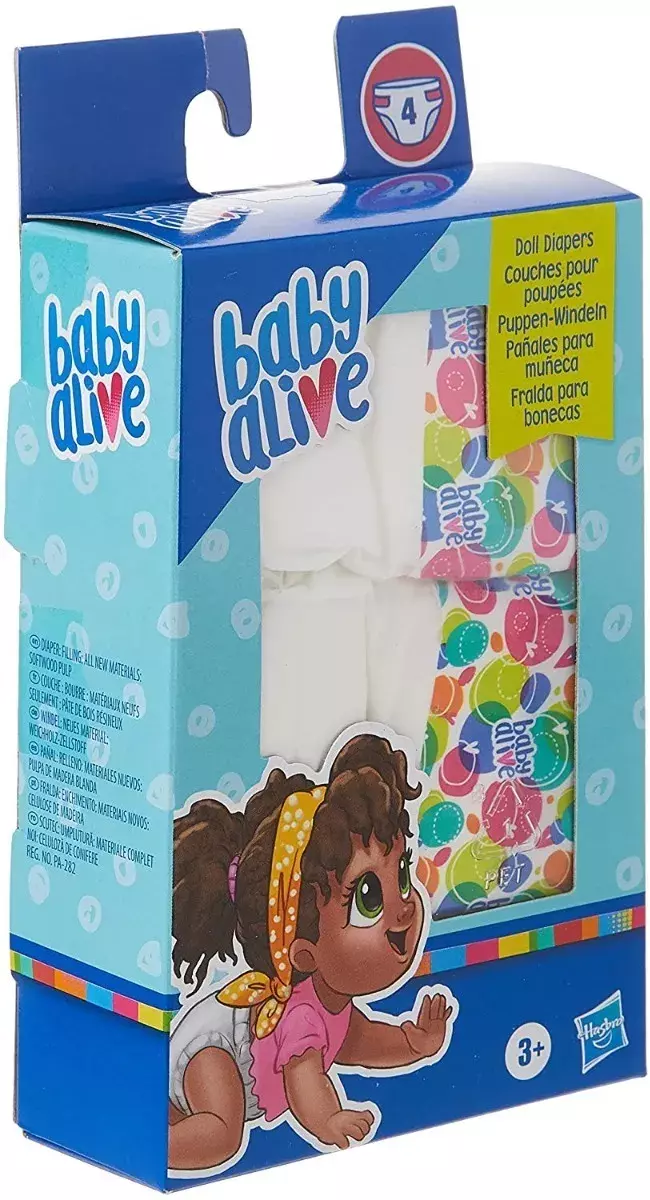 Pack 4 Pañales Extra Muñeca Baby Alive - Hasbro-0