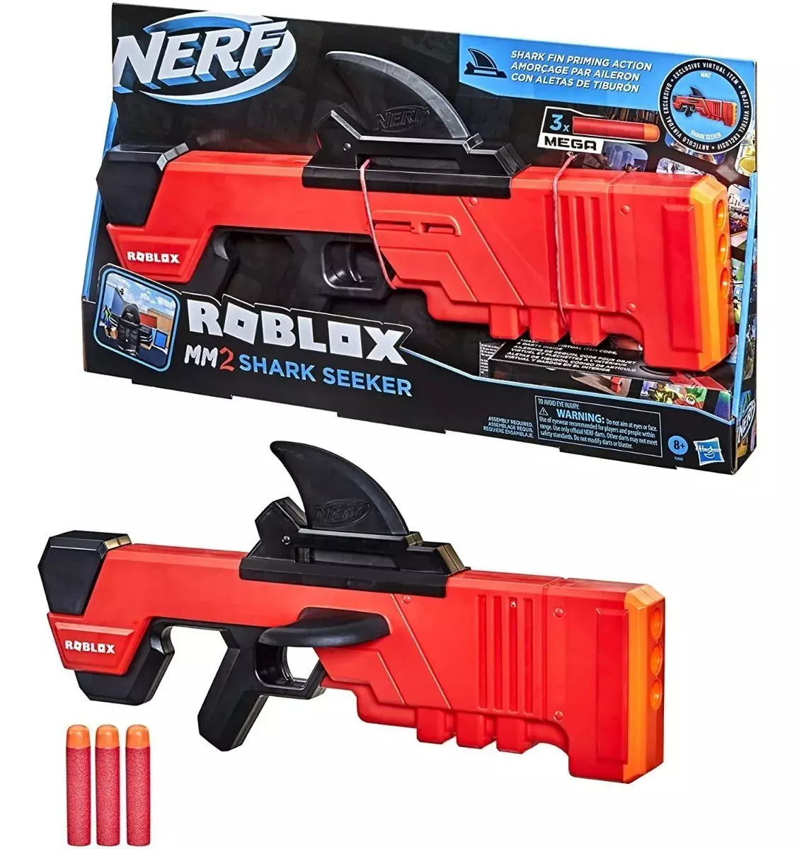 Lanzador Nerf Roblox Shark Seeker Mm2 Dardos-2