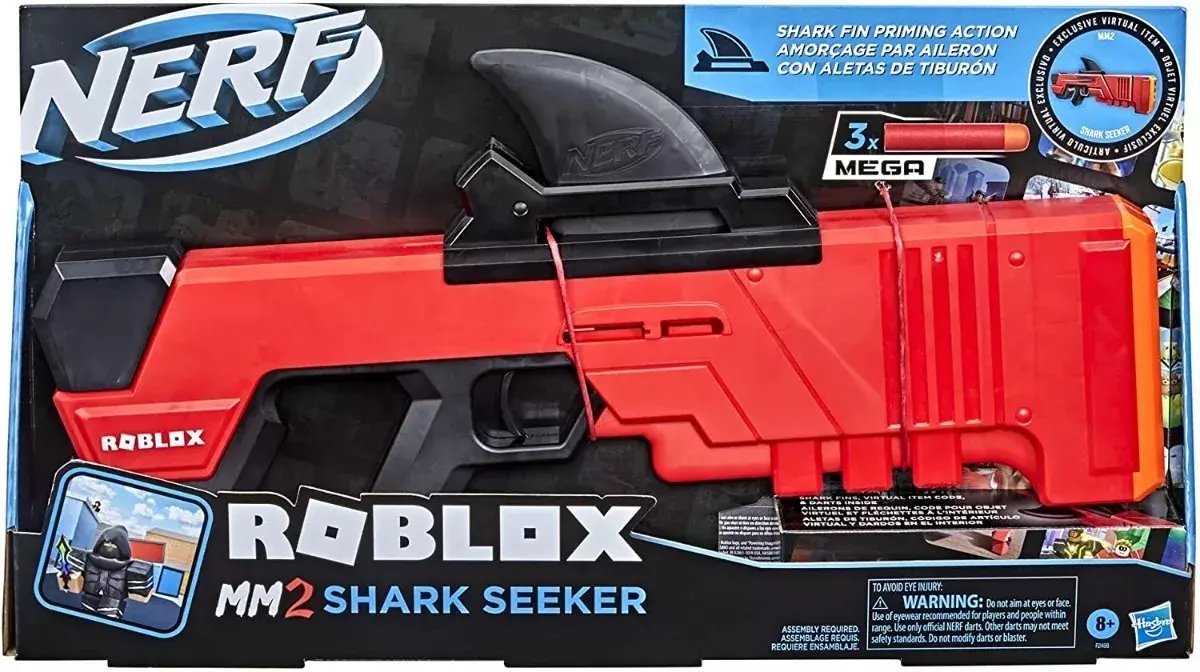 Lanzador Nerf Roblox Shark Seeker Mm2 Dardos-0