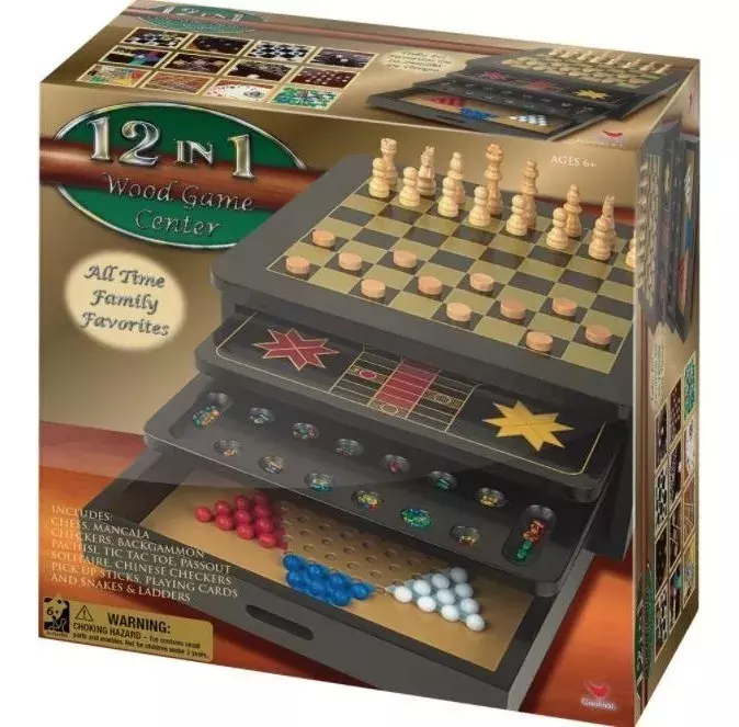 Juegos Clasicos Madera Ajedrez Damas Backgammon-0