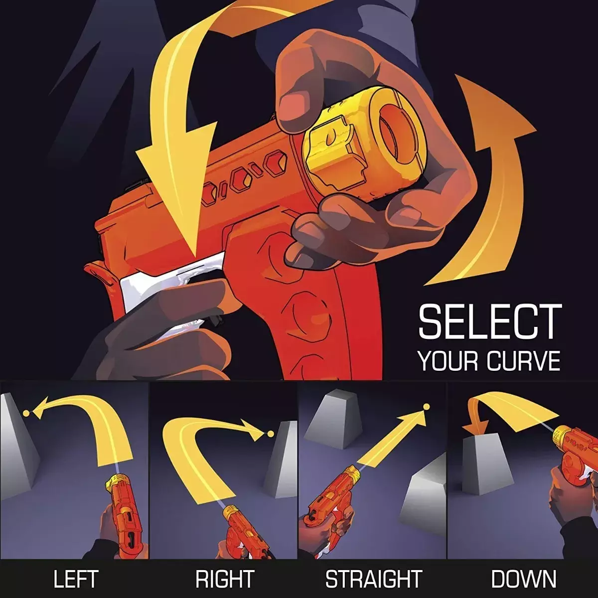 Lanzador Nerf Rival Curve Shot Flex Xxi 1200-2