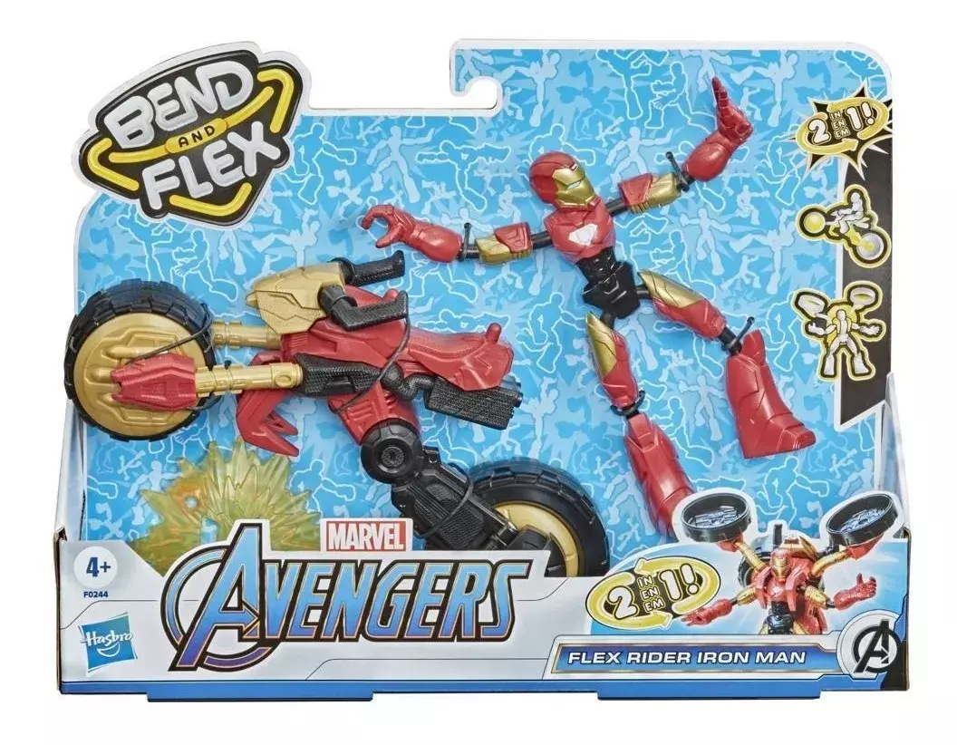 Figura Iron Man Y Moto Bend And Flex Avengers -0