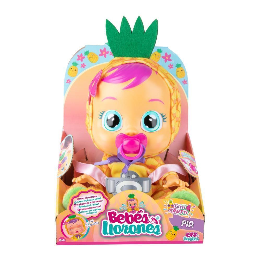 Muñeca Cry Babies Bebes Llorones Frutas Pia Piña-0