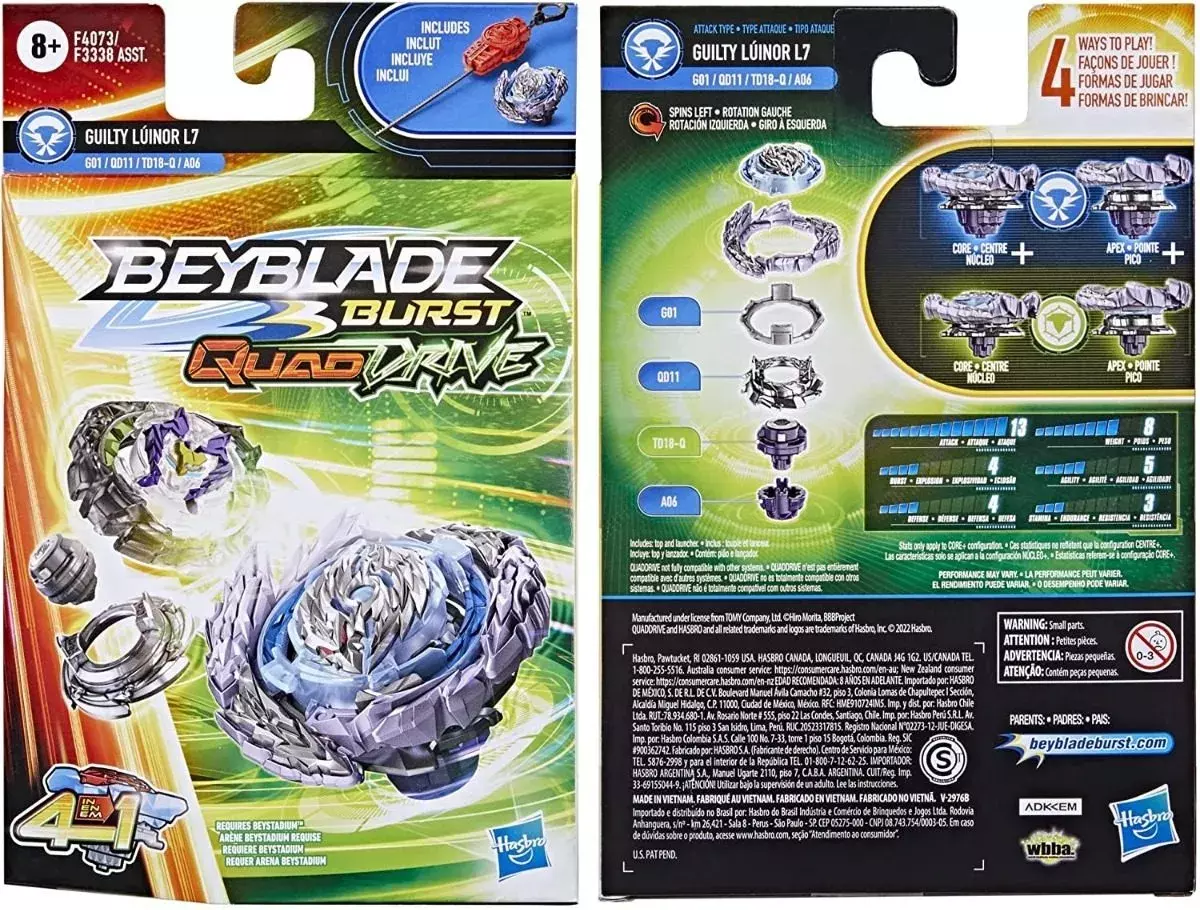 Beyblade Burst Quaddrive Guilty Luinor L7-3