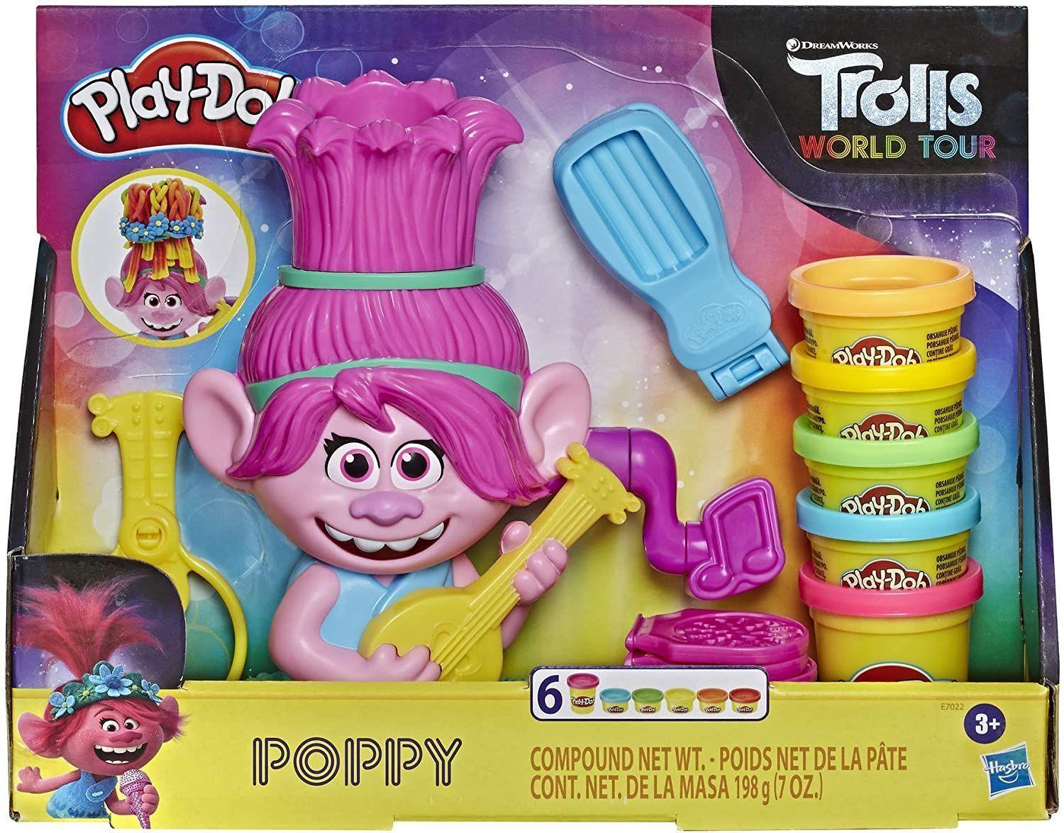 Play Doh Trolls World Tour Rainbow Hair Peinados Poppy-0