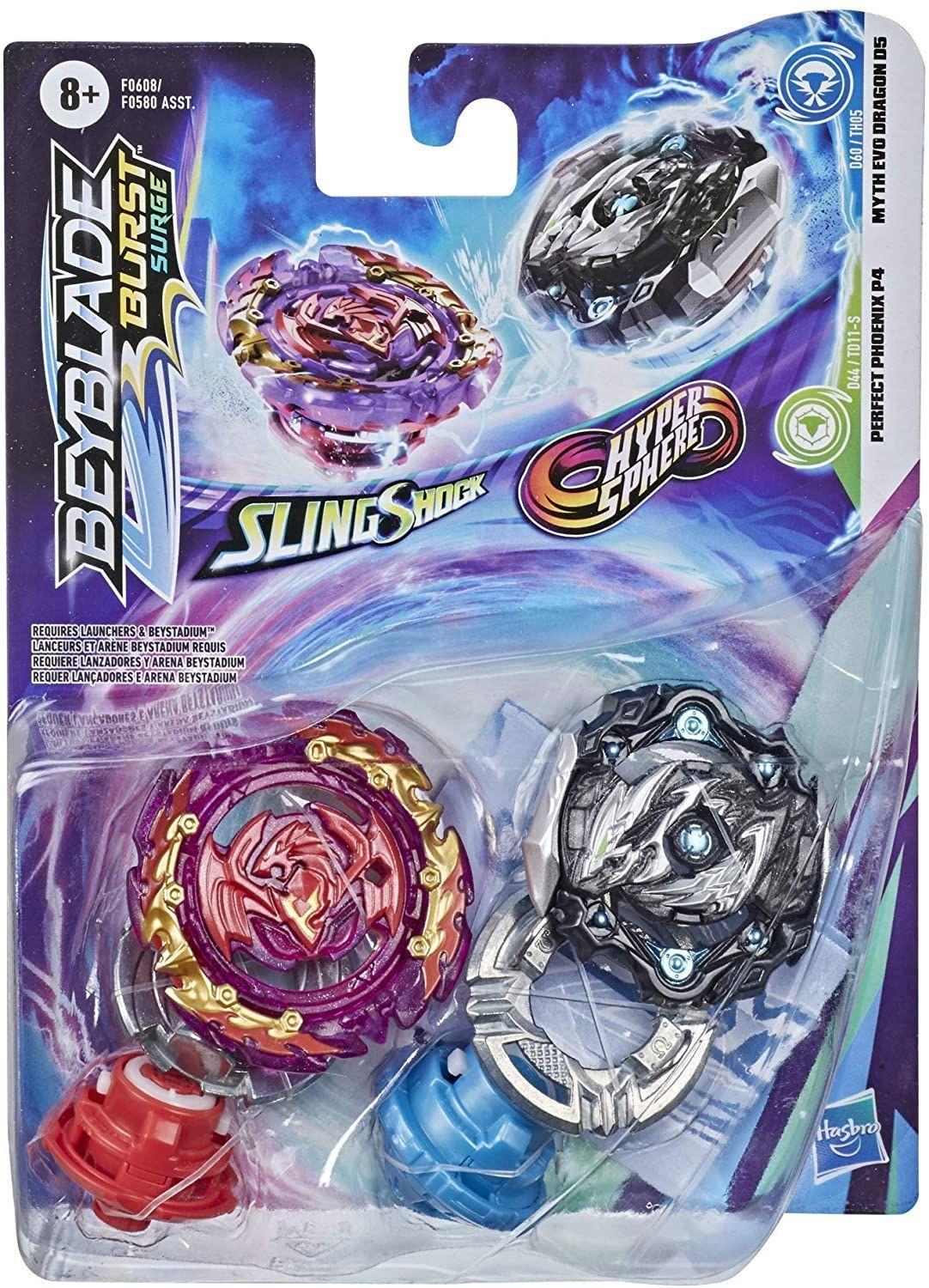 Beyblade Burst Surge Perfect Phoenix P4 & Myth Evo Dragon D5-0