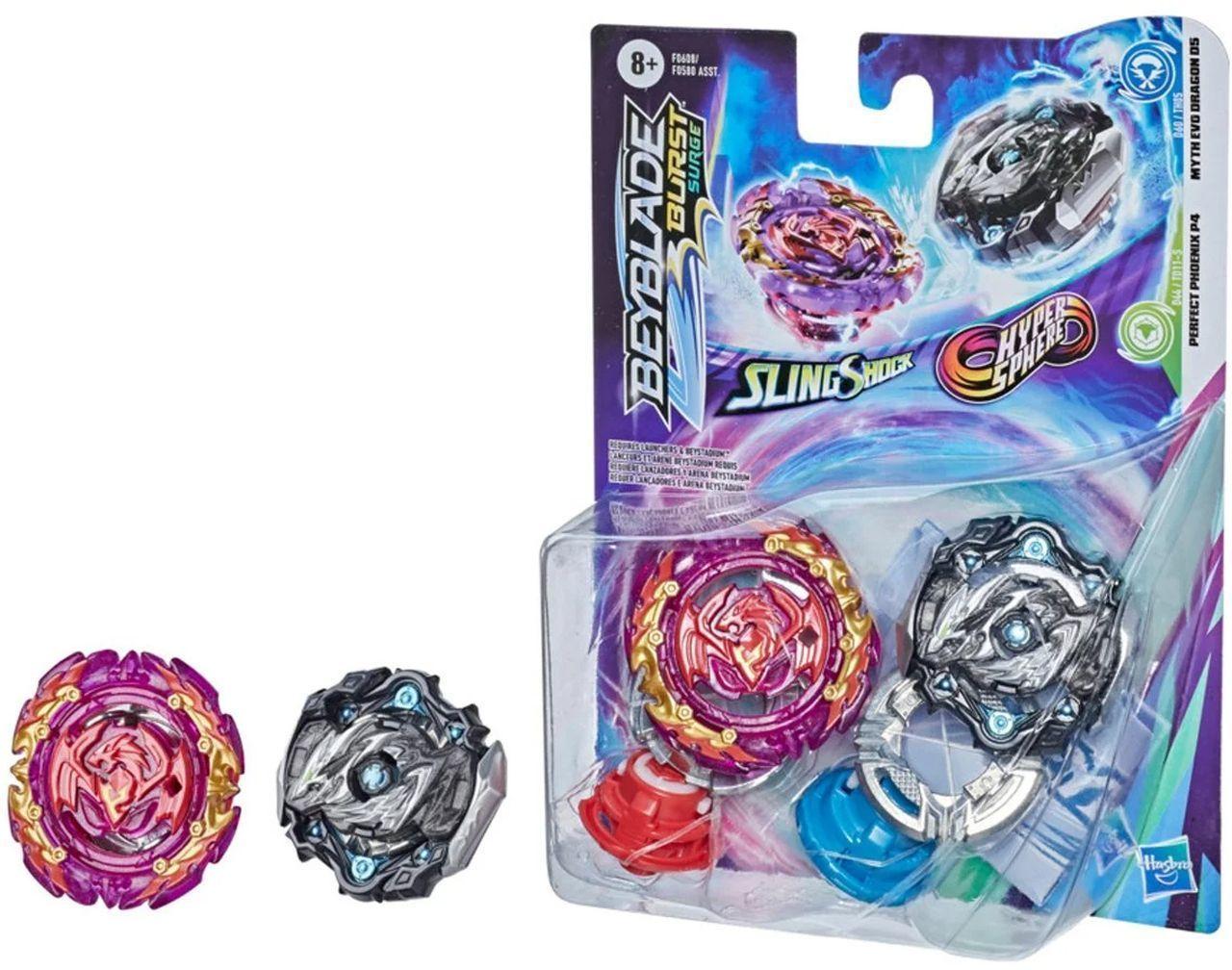 Beyblade Burst Surge Perfect Phoenix P4 & Myth Evo Dragon D5-1