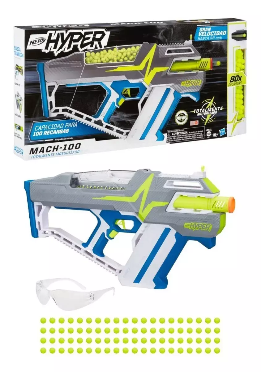 Nerf Hyper Blaster Mach 100 Motorizado -2