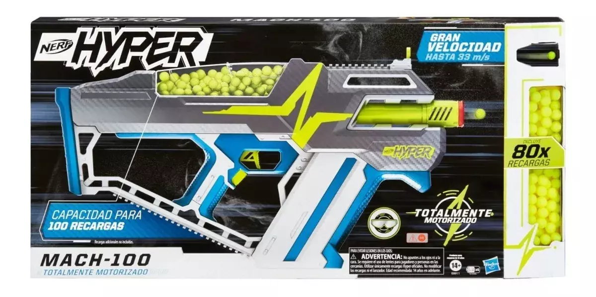 Nerf Hyper Blaster Mach 100 Motorizado -0