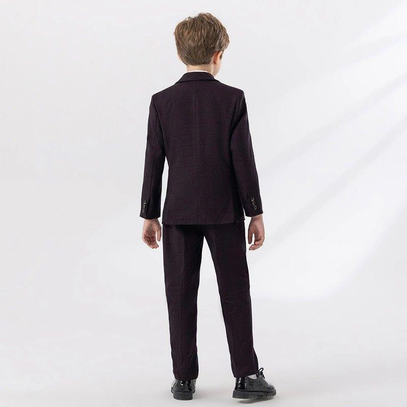 Traje Infantil 5 Piezas Color Vino-1
