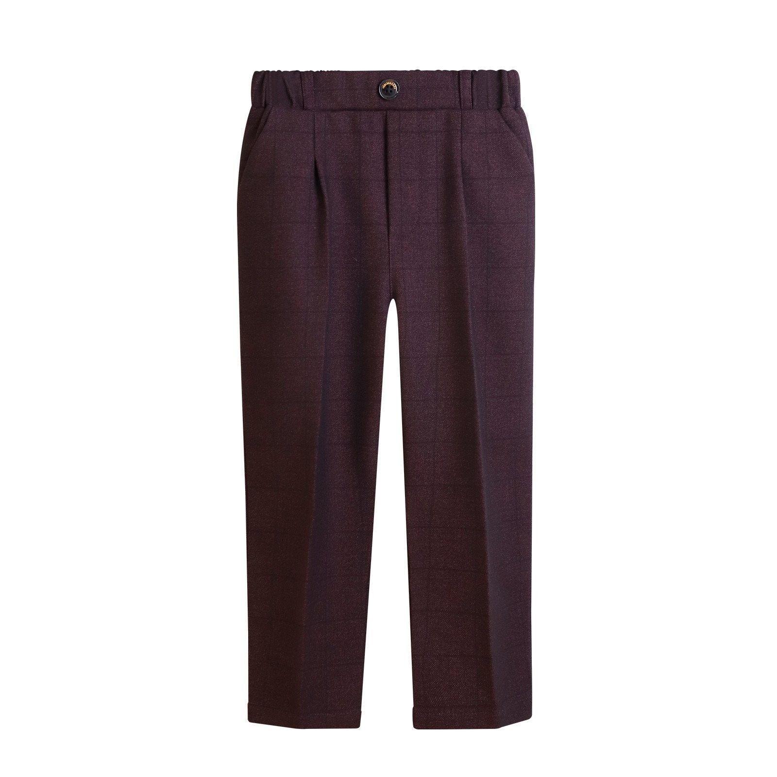 Traje Infantil 5 Piezas Color Vino-4