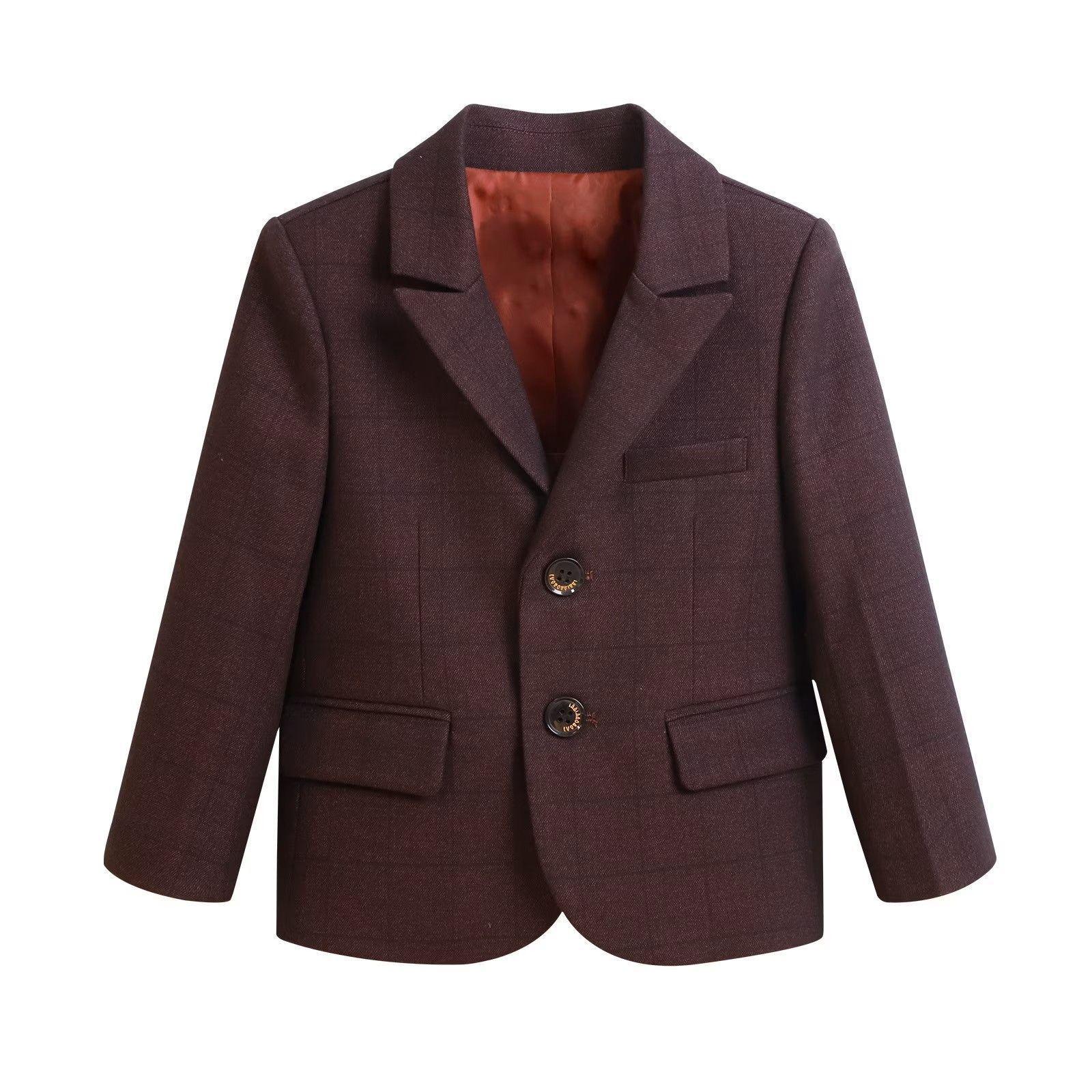 Traje Infantil 5 Piezas Color Vino-5