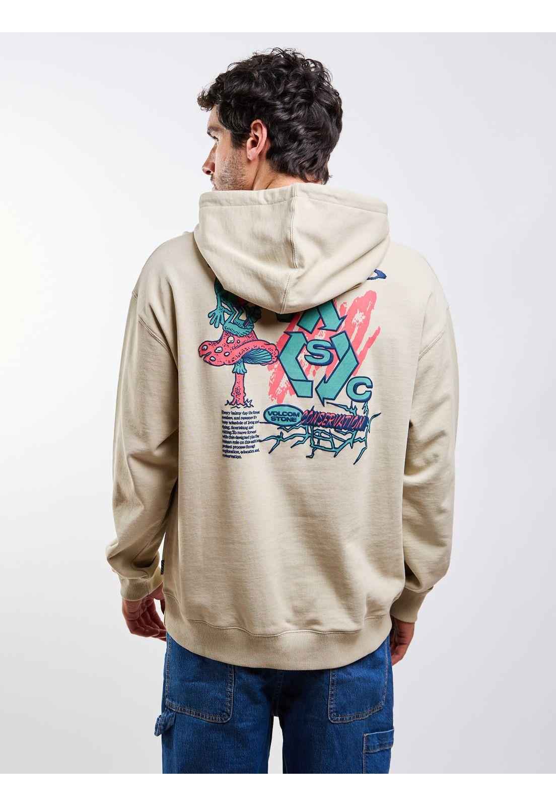 Poleron Canguro Vsc Tripper Po Beige Hombre Volcom-4