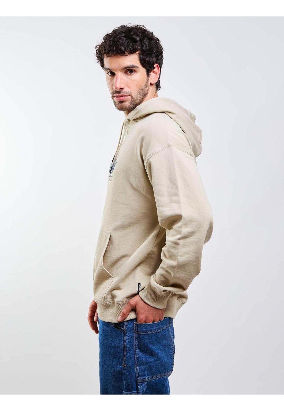 Poleron Canguro Vsc Tripper Po Beige Hombre Volcom-5