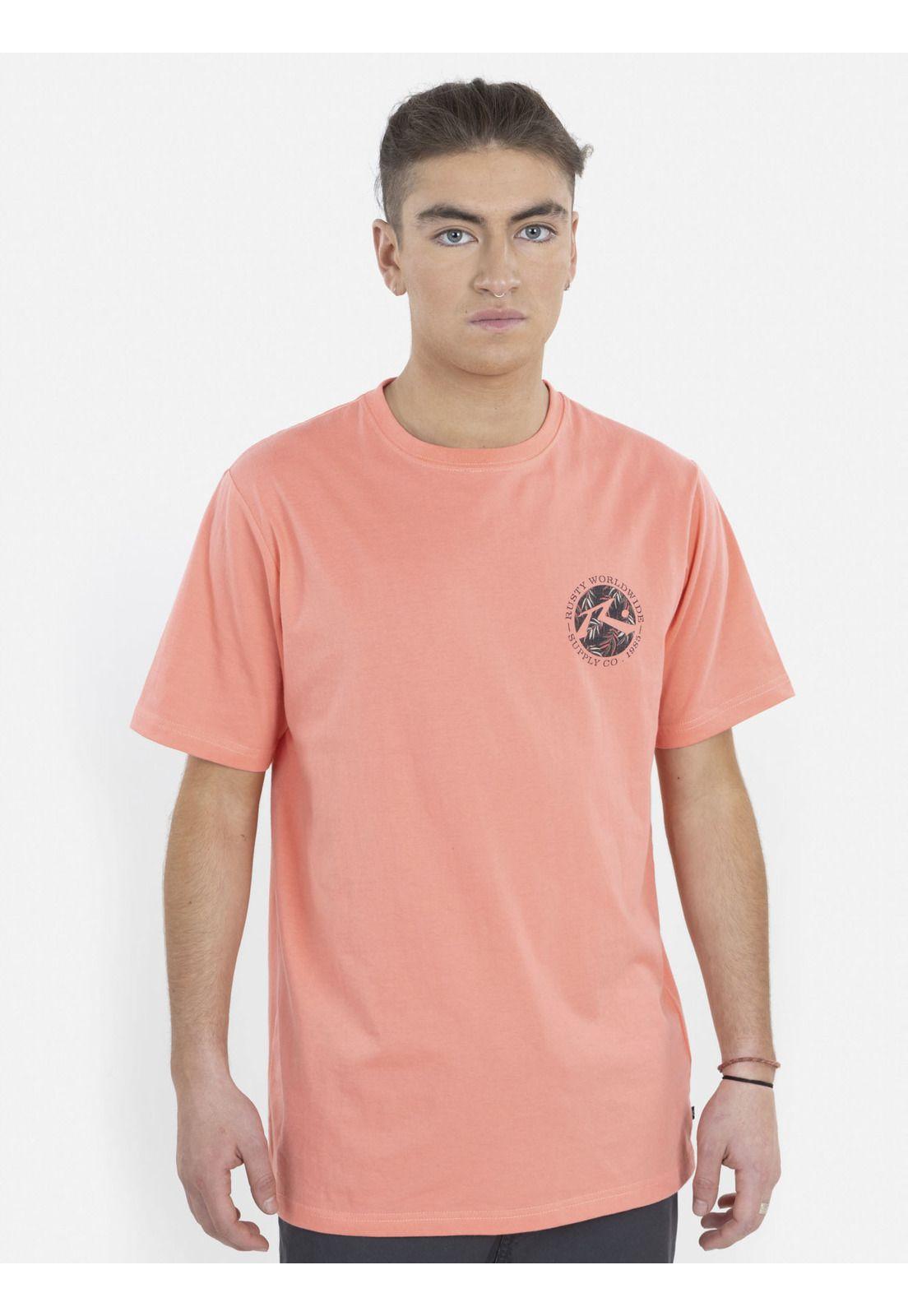 Polera Flora  SS tee Hombre Rosado Rusty-0