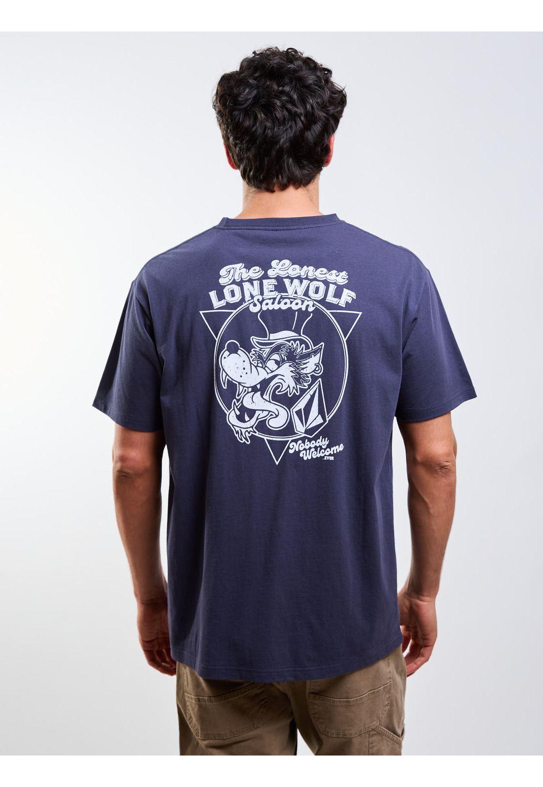 Polera MC Solo Wolf Azul Hombre Volcom-4