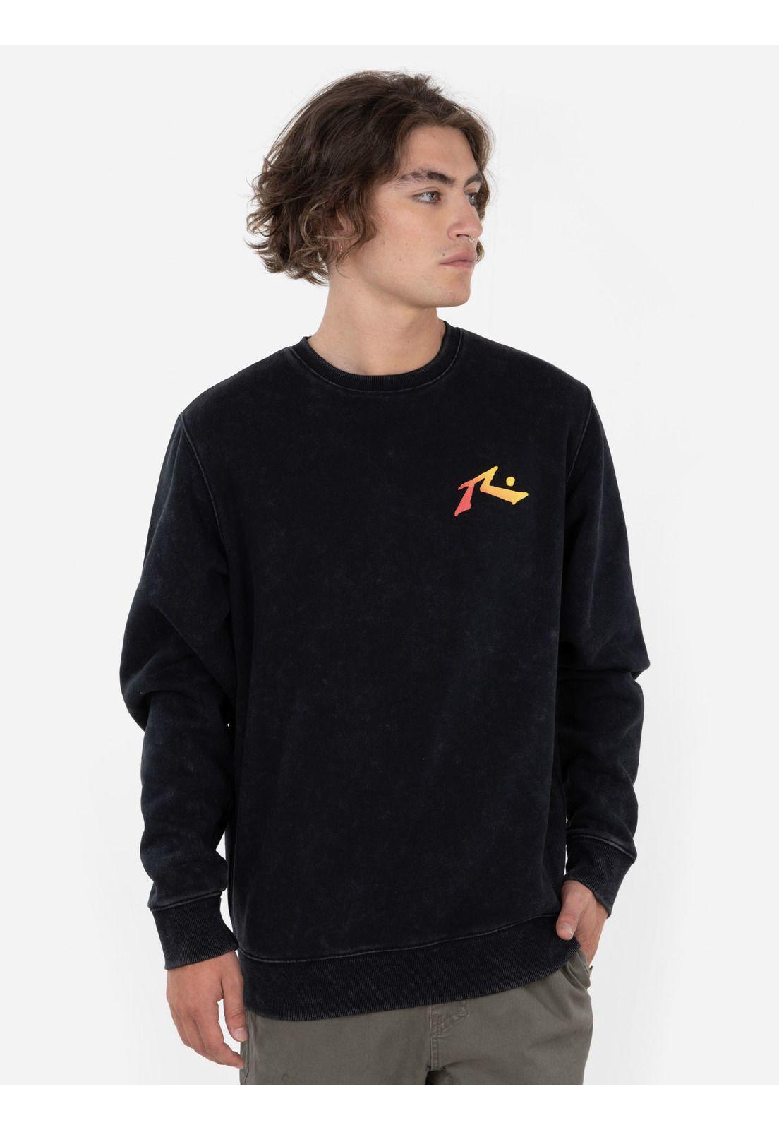 Poleron R SURF SHOP CREW Hombre Negro Rusty-0