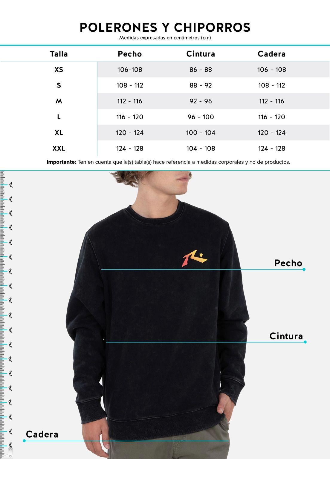 Poleron R SURF SHOP CREW Hombre Negro Rusty-2