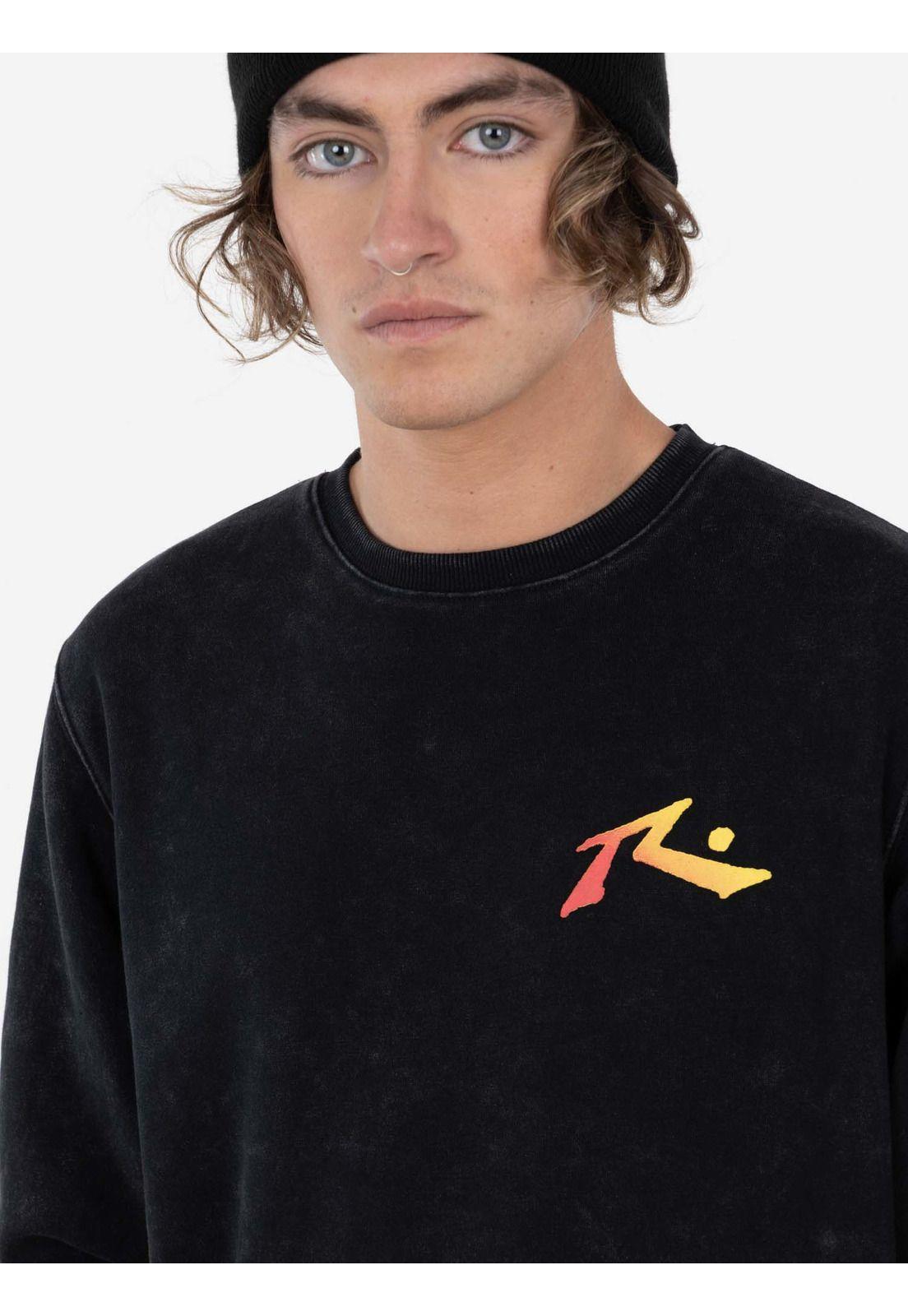 Poleron R SURF SHOP CREW Hombre Negro Rusty-3