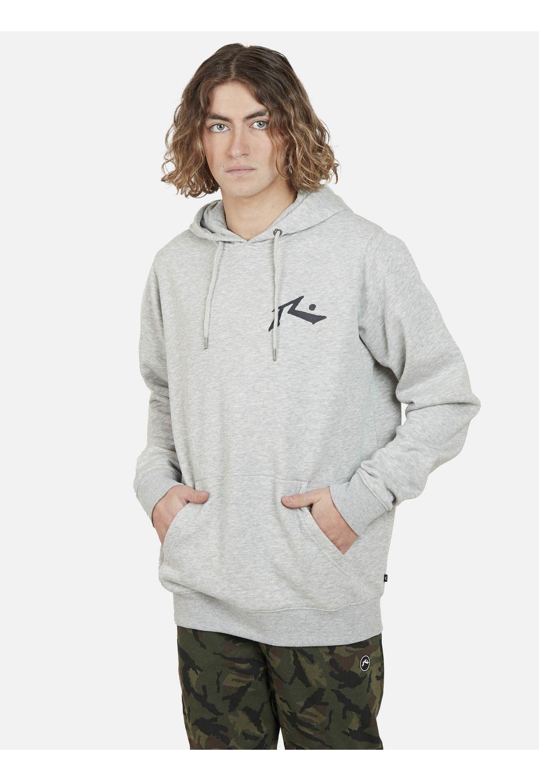 Poleron Rusty Logo  Hoodie Hombre Gris Rusty-0