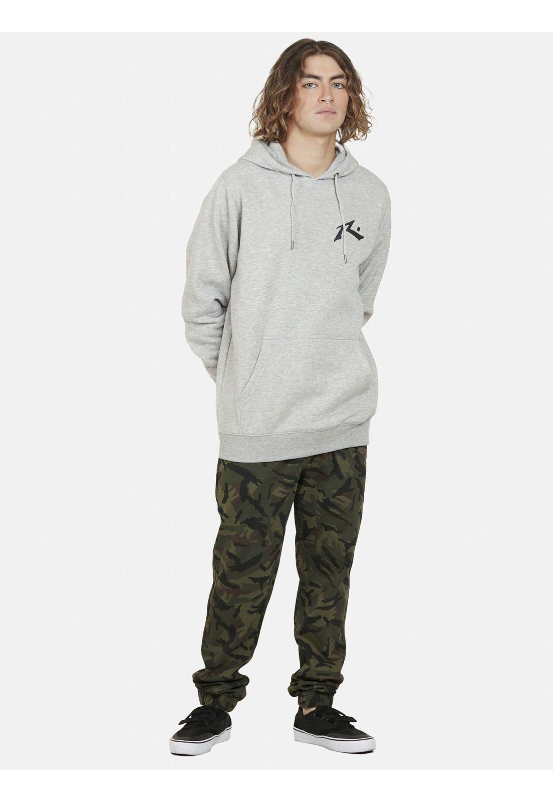 Poleron Rusty Logo  Hoodie Hombre Gris Rusty-4